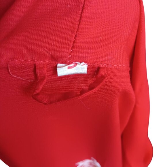 Vintage Men's Small Kimono Robe Red Dragon Embroidered 60s Rayon Smoking Jacket - Picture 8 of 9